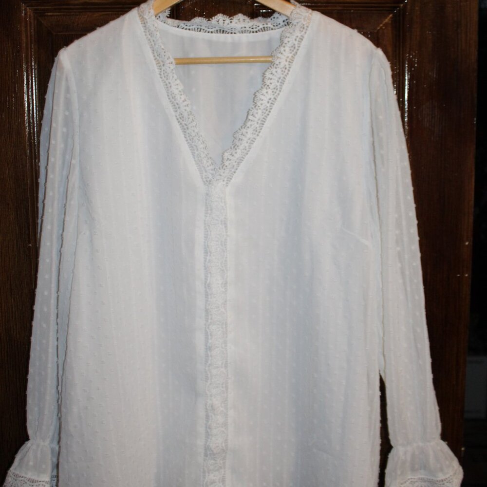 Boho White Pullover Blouse